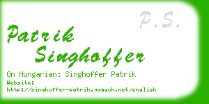 patrik singhoffer business card